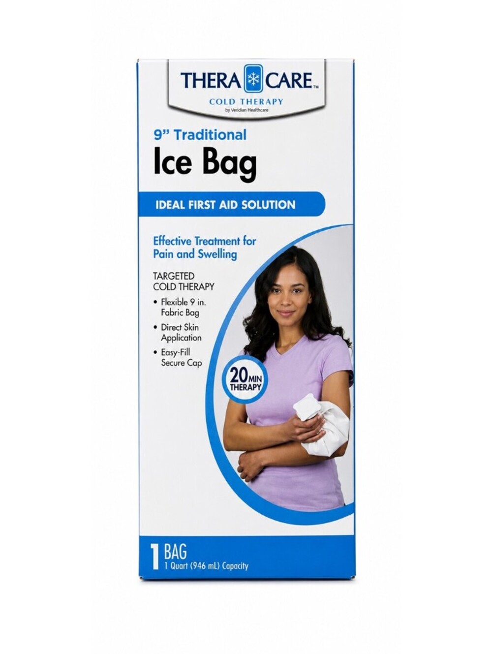 TheraCare 9" Traditional Ice Bag Cold Therapy 1 Quart Model 24-905